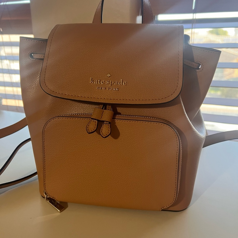 Kate Spade Tan Leather Backpack - Picture 3 of 6